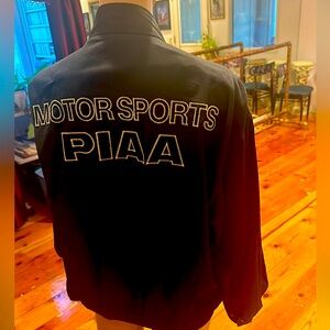 Unisex black with gold embroidery PIAA Racing designer Jacket/windbreaker.